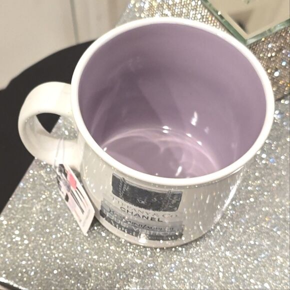 Chic Designer White and Purple Mug - Picture 4 of 5